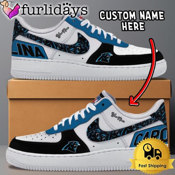 NFL Carolina Panthers Logo Team Design Custom Air Force 1 Shoes