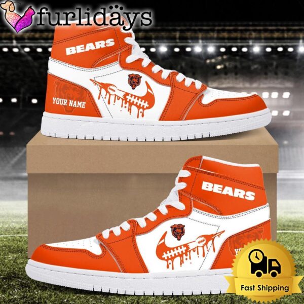 NFL Chicago Bears Grunge Style Custom Air Jordan 1 Shoes