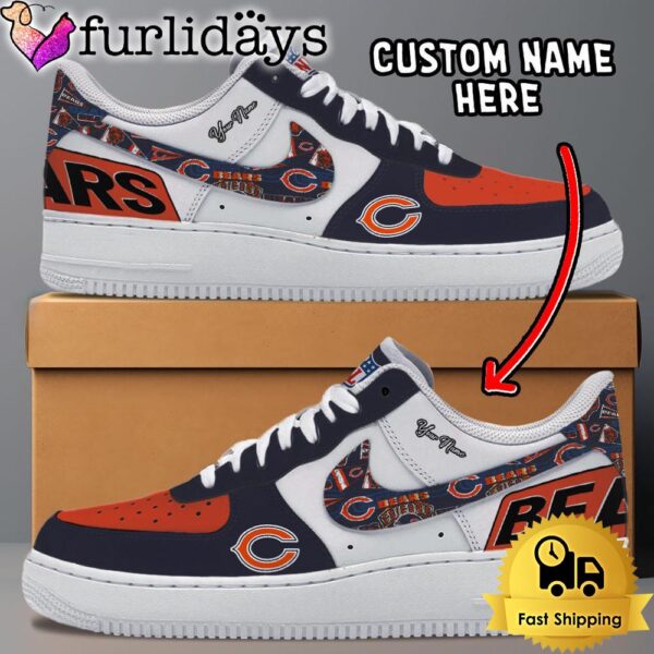 NFL Chicago Bears Logo Team Design Custom Air Force 1 Shoes