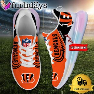 NFL Cincinnati Bengals Custom Rainbow Atmospheric Cushion Running Shoes, Women's Sneaker