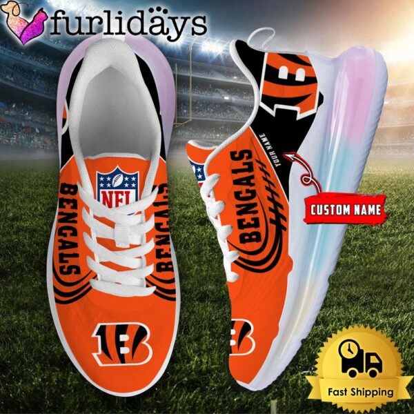 NFL Cincinnati Bengals Custom Rainbow Atmospheric Cushion Running Shoes, Women’s Sneaker