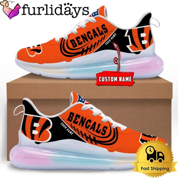 NFL Cincinnati Bengals Custom Rainbow Atmospheric Cushion Running Shoes, Women’s Sneaker