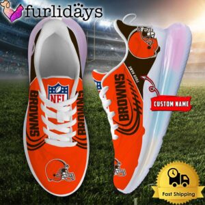 NFL Cleveland Browns Custom Rainbow Atmospheric Cushion Running Shoes, Women's Sneaker