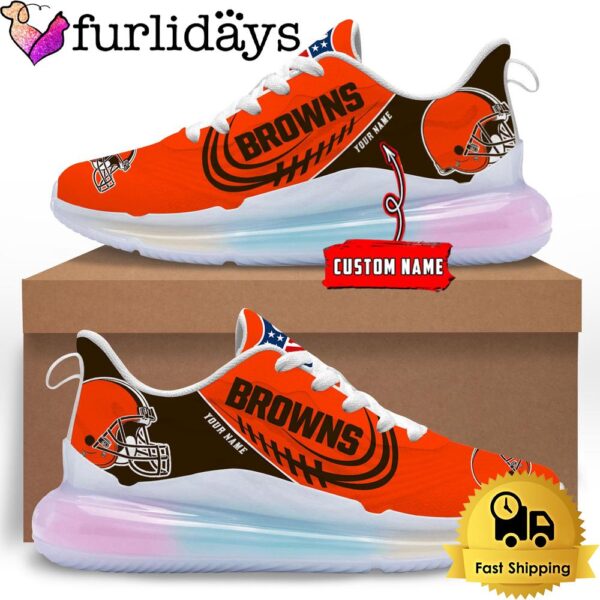 NFL Cleveland Browns Custom Rainbow Atmospheric Cushion Running Shoes, Women’s Sneaker