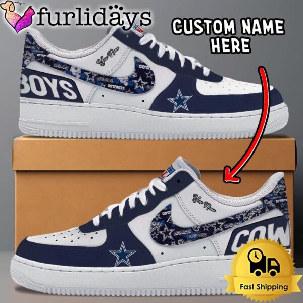 NFL Dallas Cowboys Logo Team Design Custom Air Force 1 Shoes