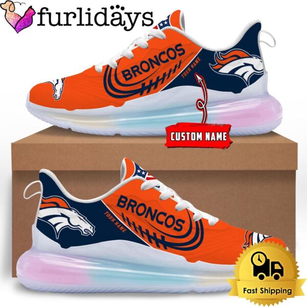 NFL Denver Broncos Custom Rainbow Atmospheric Cushion Running Shoes, Women’s Sneaker