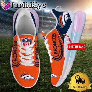 NFL Denver Broncos Custom Rainbow Atmospheric Cushion Running Shoes, Women's Sneaker