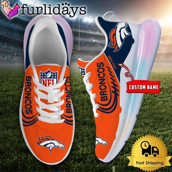 NFL Denver Broncos Custom Rainbow Atmospheric Cushion Running Shoes, Women’s Sneaker