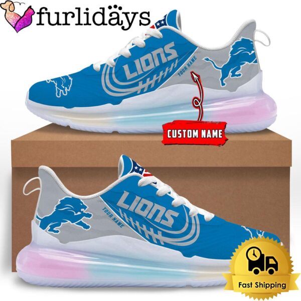 NFL Detroit Lions Custom Rainbow Atmospheric Cushion Running Shoes, Women’s Sneaker