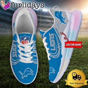 NFL Detroit Lions Custom Rainbow Atmospheric Cushion Running Shoes, Women's Sneaker