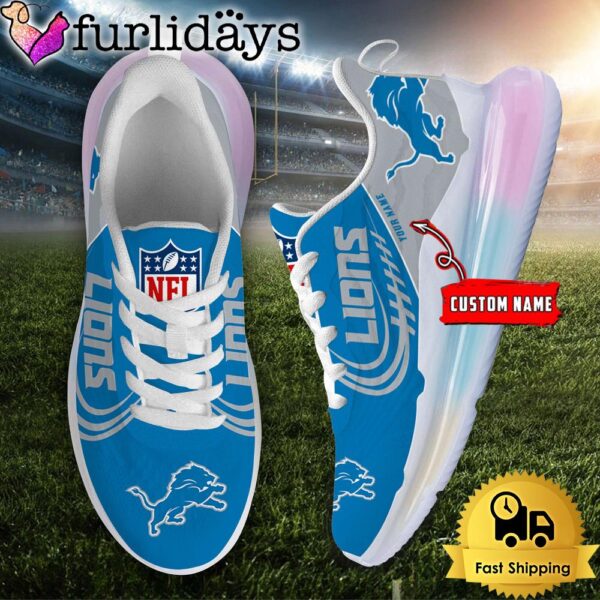 NFL Detroit Lions Custom Rainbow Atmospheric Cushion Running Shoes, Women’s Sneaker