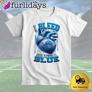 NFL Detroit Lions I bleed Silver Blue T Shirt