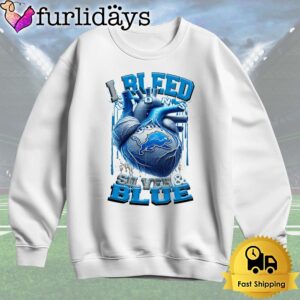 NFL Detroit Lions I bleed Silver Blue T Shirt