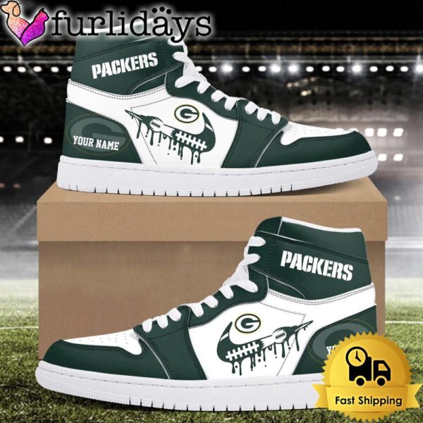 NFL Green Bay Packers Grunge Style Custom Air Jordan 1 Shoes