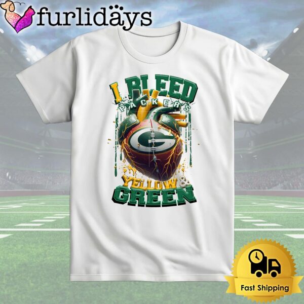 NFL Green Bay Packers I bleed Yellow Green T Shirt