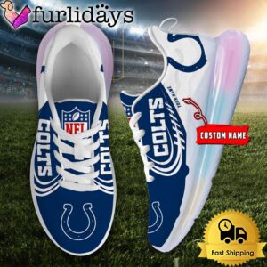 NFL Indianapolis Colts Custom Rainbow Atmospheric Cushion Running Shoes, Women's Sneaker