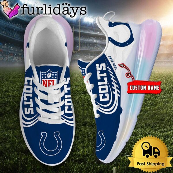 NFL Indianapolis Colts Custom Rainbow Atmospheric Cushion Running Shoes, Women’s Sneaker