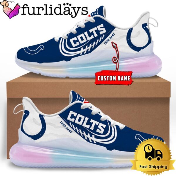 NFL Indianapolis Colts Custom Rainbow Atmospheric Cushion Running Shoes, Women’s Sneaker