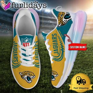 NFL Jacksonville Jaguars Custom Rainbow Atmospheric Cushion Running Shoes, Women's Sneaker