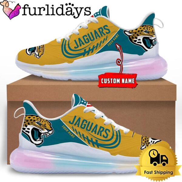 NFL Jacksonville Jaguars Custom Rainbow Atmospheric Cushion Running Shoes, Women’s Sneaker