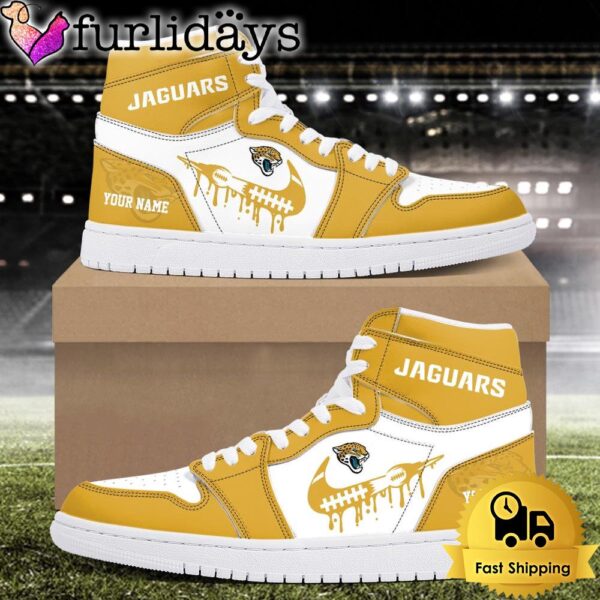 NFL Jacksonville Jaguars Grunge Style Custom Air Jordan 1 Shoes