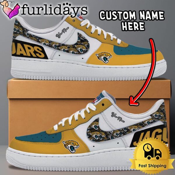 NFL Jacksonville Jaguars Logo Team Design Custom Air Force 1 Shoes