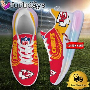 NFL Kansas City Chiefs Custom Rainbow Atmospheric Cushion Running Shoes, Women's Sneaker