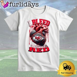 NFL Kansas City Chiefs I bleed White Red T Shirt