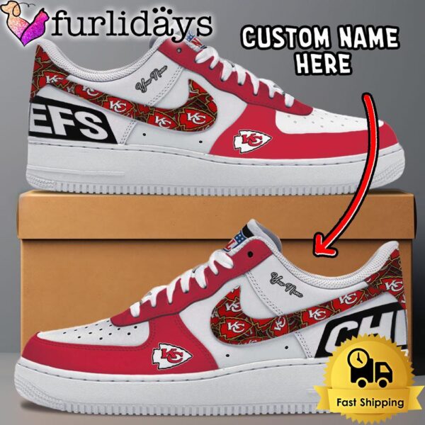 NFL Kansas City Chiefs Logo Team Design Custom Air Force 1 Shoes