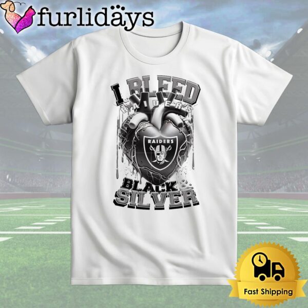 NFL Las Vegas Raiders I Bleed Black Silver T Shirt