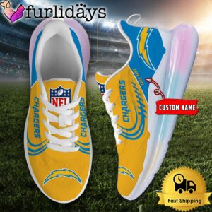 NFL Los Angeles Chargers Custom Rainbow Atmospheric Cushion Running Shoes, Women's Sneaker