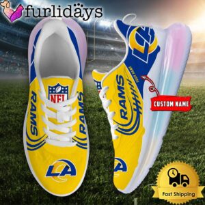 NFL Los Angeles Rams Custom Rainbow Atmospheric Cushion Running Shoes, Women's Sneaker