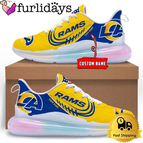 NFL Los Angeles Rams Custom Rainbow Atmospheric Cushion Running Shoes, Women’s Sneaker