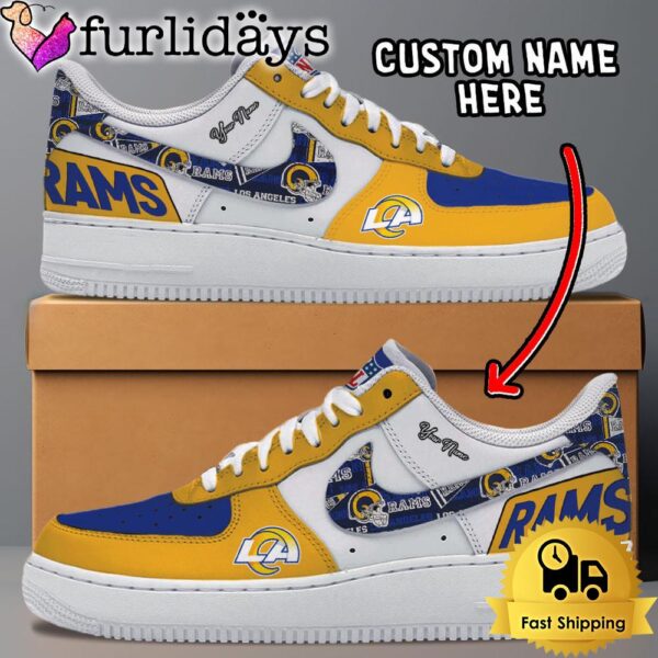 NFL Los Angeles Rams Logo Team Design Custom Air Force 1 Shoes