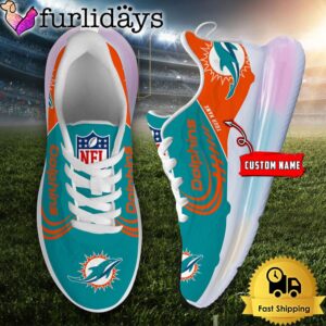 NFL Miami Dolphins Custom Rainbow Atmospheric Cushion Running Shoes, Women's Sneaker