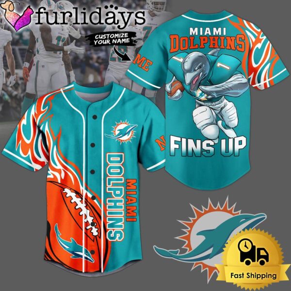 NFL Miami Dolphins Mascot Finds Up Baseball Jersey