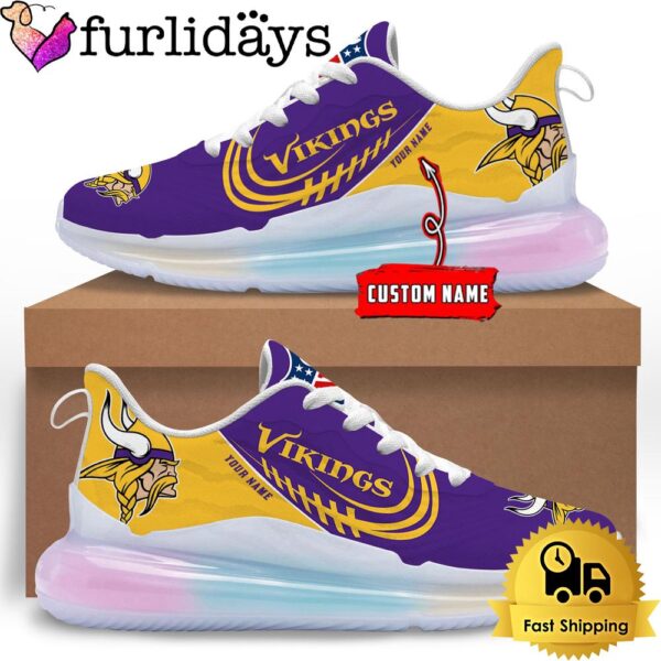 NFL Minnesota Vikings Custom Rainbow Atmospheric Cushion Running Shoes, Women’s Sneaker