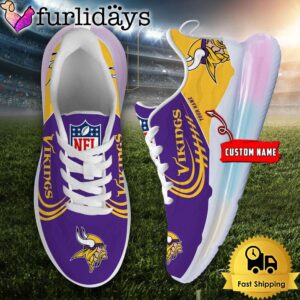 NFL Minnesota Vikings Custom Rainbow Atmospheric Cushion Running Shoes, Women's Sneaker