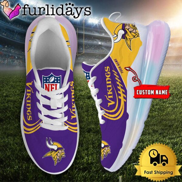 NFL Minnesota Vikings Custom Rainbow Atmospheric Cushion Running Shoes, Women’s Sneaker