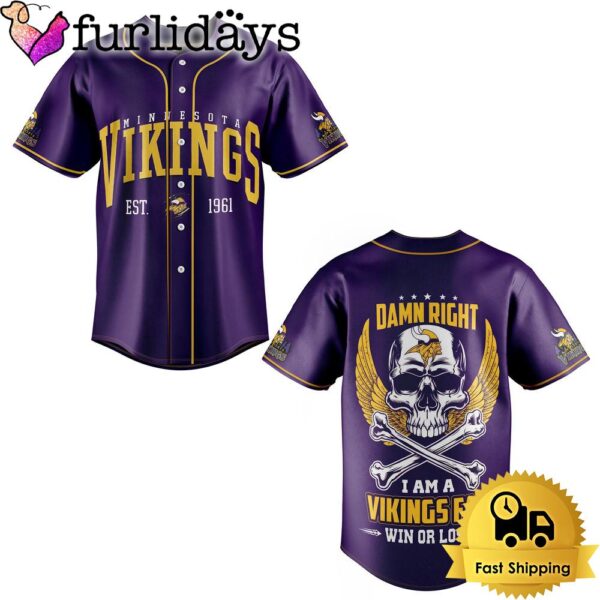 NFL Minnesota Vikings I Am A Vikings Fan Baseball Jersey