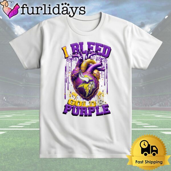 NFL Minnesota Vikings I bleed Gold Purple T Shirt