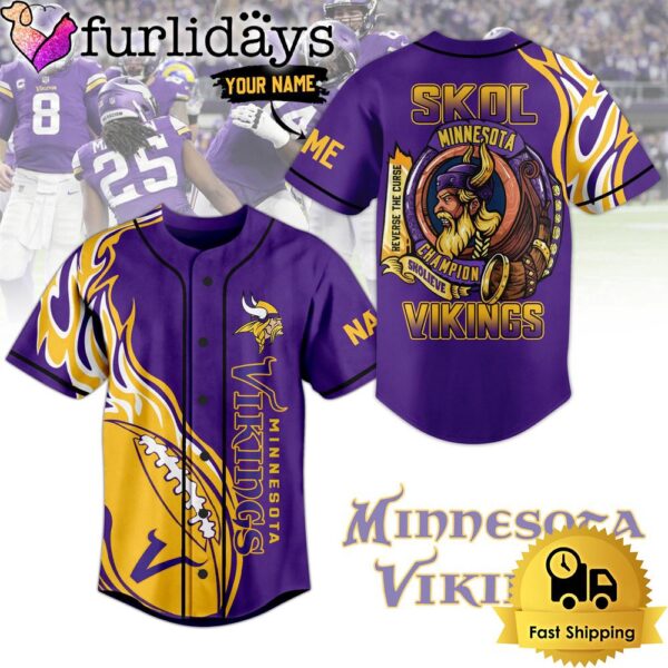 NFL Minnesota Vikings Skol Champion Custom Baseball Jersey