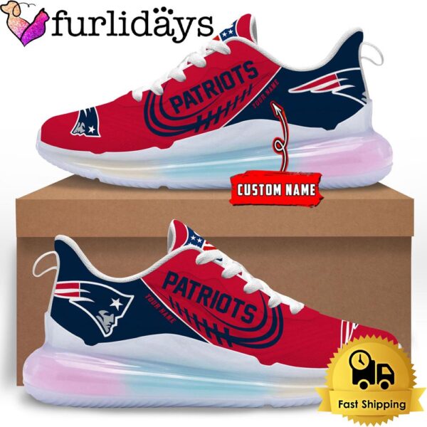 NFL New England Patriots Custom Rainbow Atmospheric Cushion Running Shoes, Women’s Sneaker