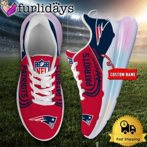 NFL New England Patriots Custom Rainbow Atmospheric Cushion Running Shoes, Women's Sneaker