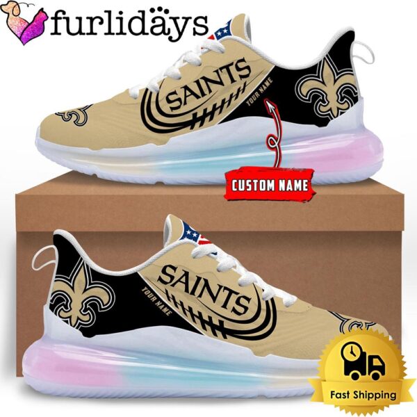 NFL New Orleans Saints Custom Rainbow Atmospheric Cushion Running Shoes, Women’s Sneaker