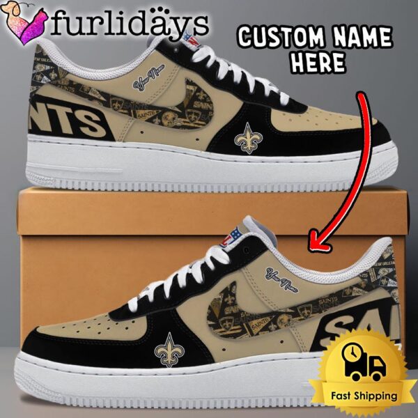 NFL New Orleans Saints Logo Team Design Custom Air Force 1 Shoes