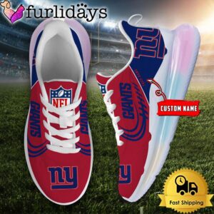 NFL New York Giants Custom Rainbow Atmospheric Cushion Running Shoes, Women's Sneaker