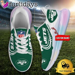 NFL New York Jets Custom Rainbow Atmospheric Cushion Running Shoes, Women's Sneaker