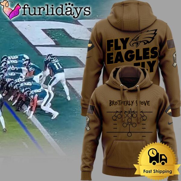 NFL Philadelphia Eagles Brotherly Shove Salute To Service Hoodie