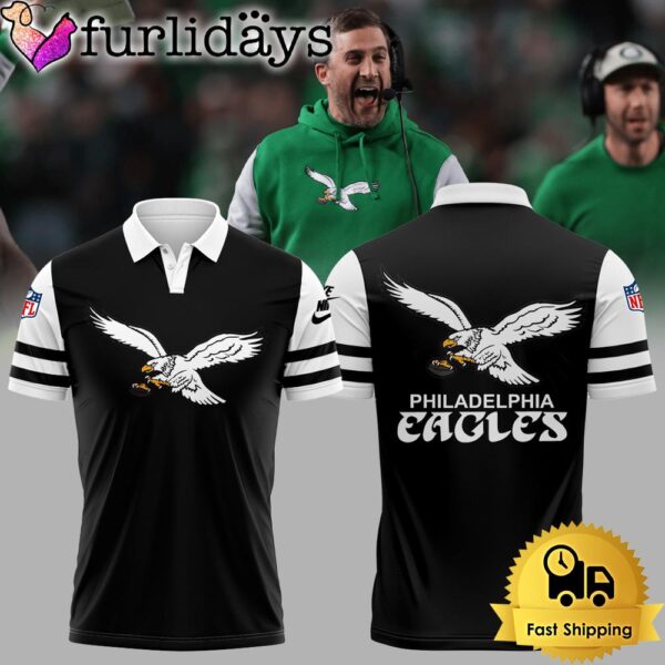 NFL Philadelphia Eagles Coach Nicholas John Sirianni’s Eagles Black Polo Shirt